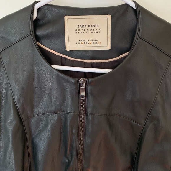 Zara black Leather jacket - Picture 2 of 4